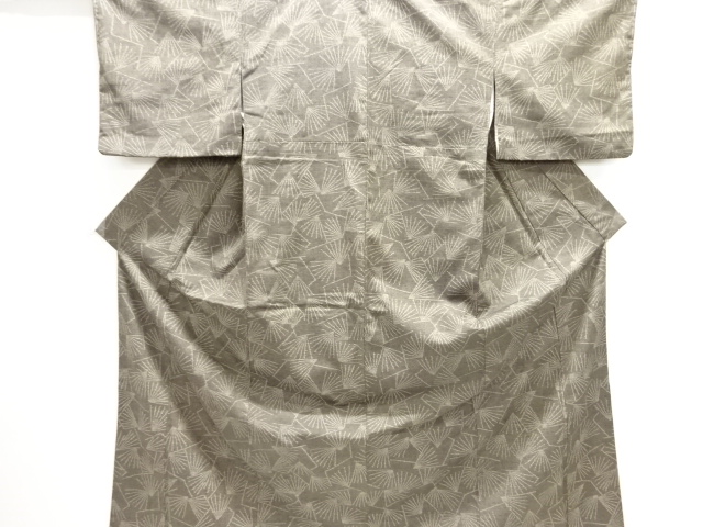 JAPANESE KIMONO / ANTIQUE KIMONO / SILK / TSUMUGI / WOVEN PINE NEEDLE